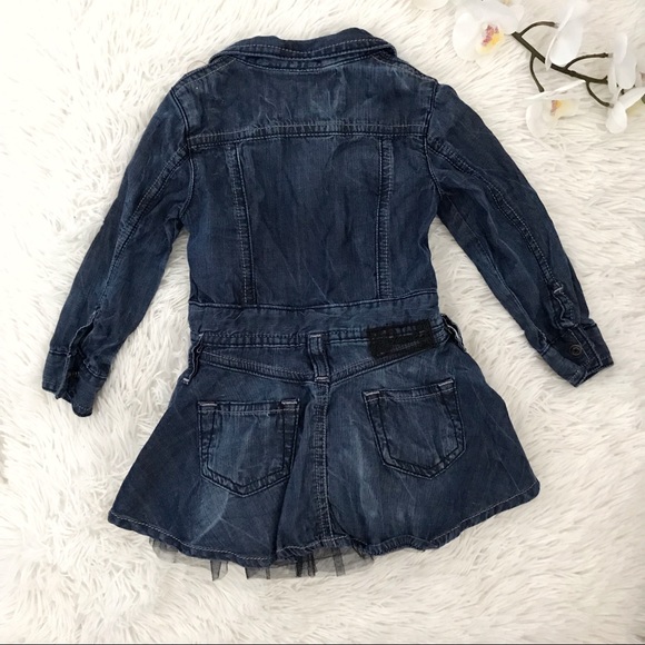 🧚♂️ Diesel Toddler Girl Tulle Flare Denim Dress - Picture 6 of 7